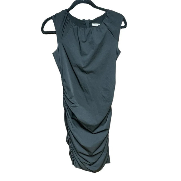 Diane Von Furstenberg Tulipan Black Ruched Dress LBD‎ Size US 4 - Picture 2 of 12